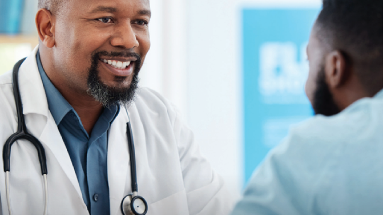 image of a doctor talking to a patient about tobacco cessation options